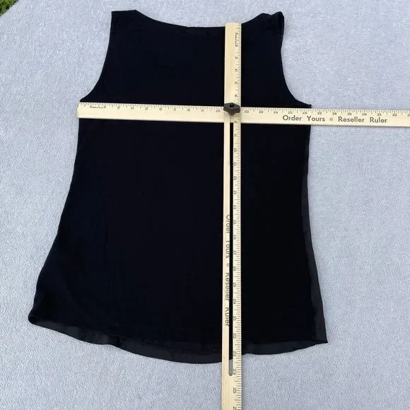 DKNY Sleeveless Tank Top Women's Size XS Silky Black Bodycon Y2K Business - Picture 13 of 14
